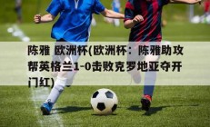 陈雅 欧洲杯(欧洲杯：陈雅助攻帮英格兰1-0击败克罗地亚夺开门红)