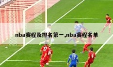 nba赛程及排名第一,nba赛程名单