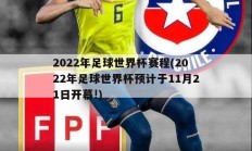 2022年足球世界杯赛程(2022年足球世界杯预计于11月21日开幕!)