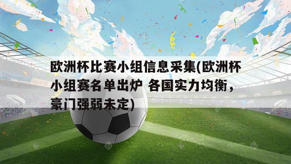 欧洲杯比赛小组信息采集(欧洲杯小组赛名单出炉 各国实力均衡，豪门强弱未定)